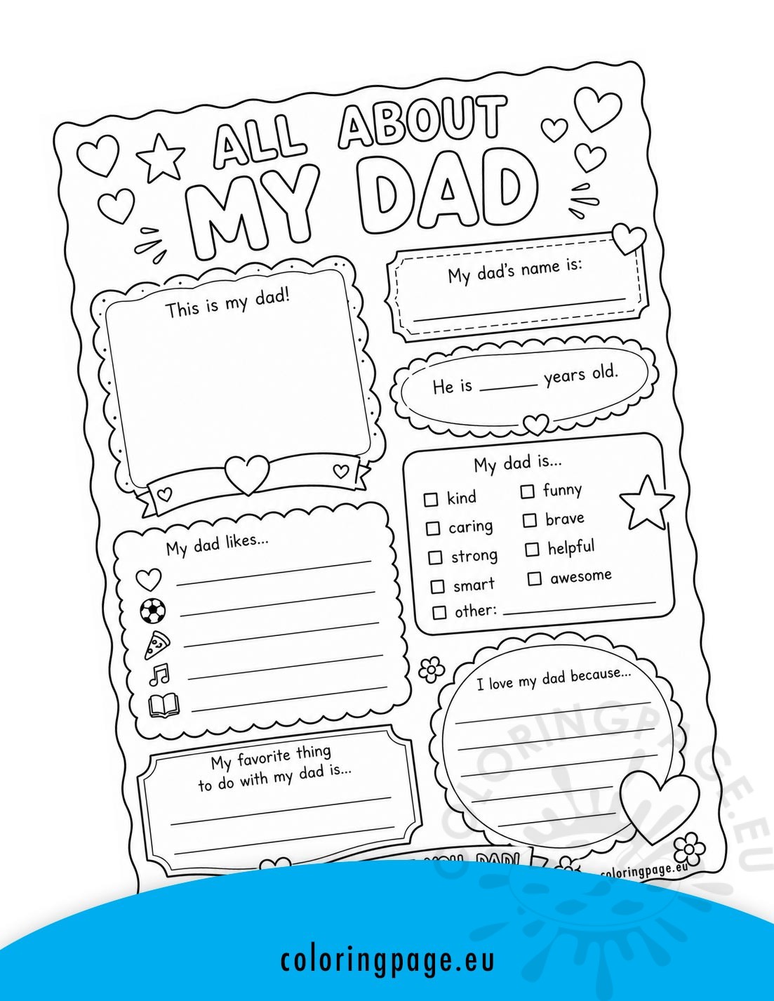 All About My Dad 3 all about my dad printable