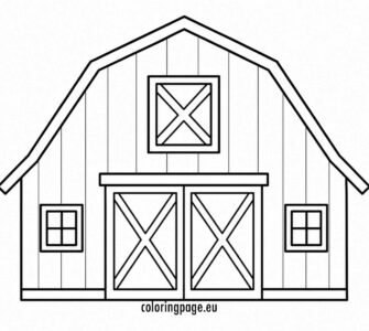 barn coloring page