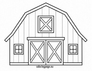 barn coloring page