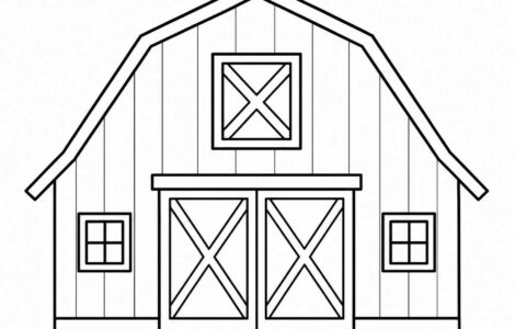 barn coloring page