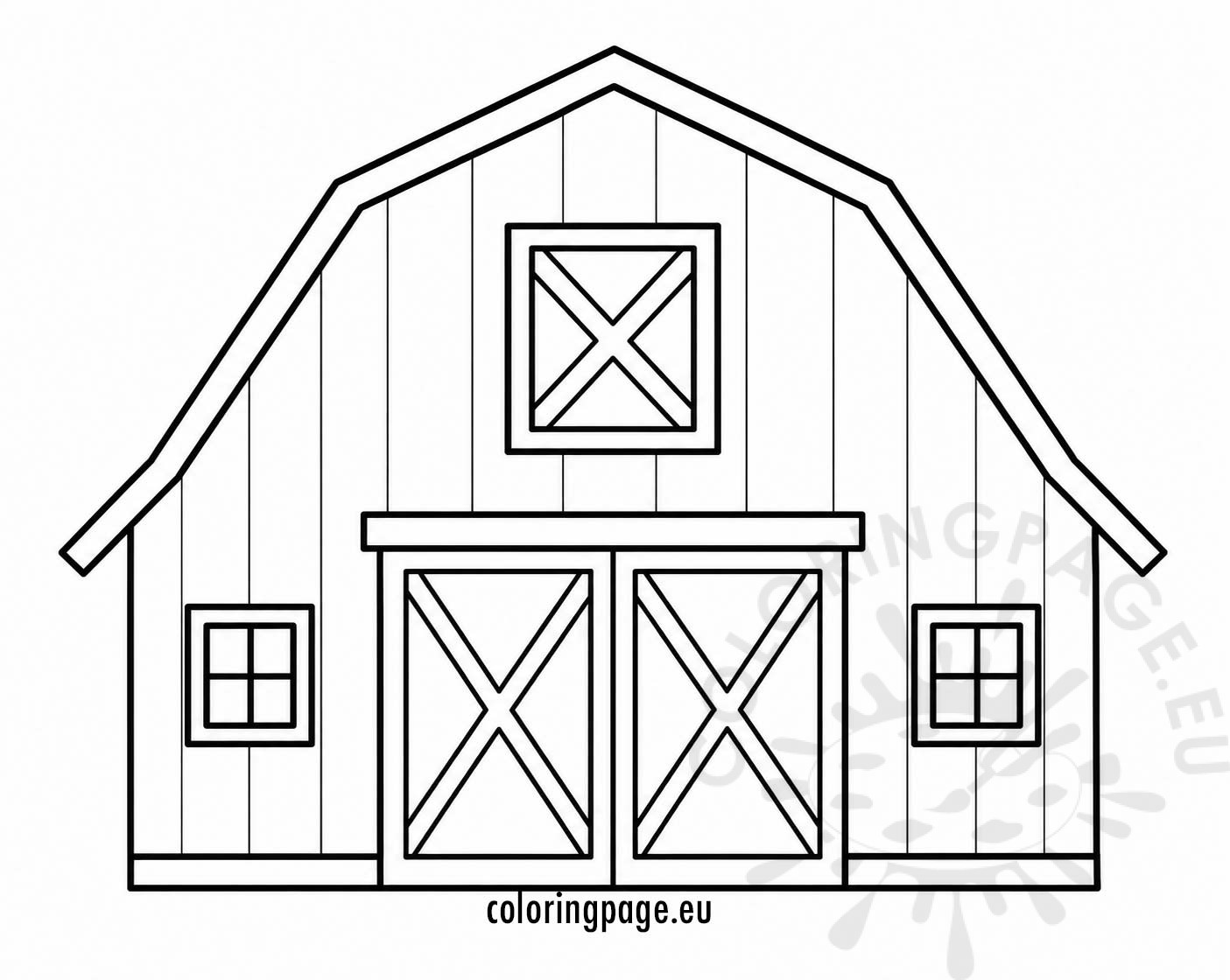 Barn outline 3 barn coloring page