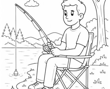 father fishing
