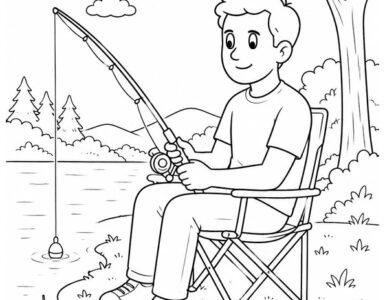 father fishing