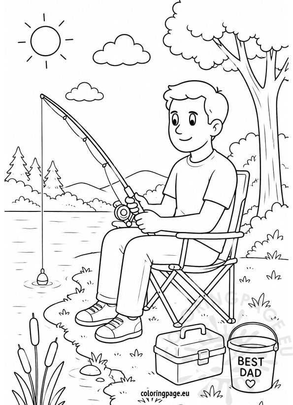 father fishing