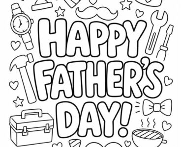 fathers day doodles printable