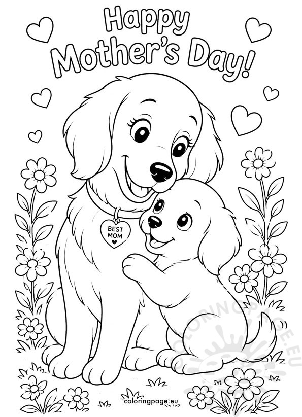 mother dog and puppy