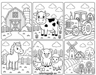 printable farm coloring sheets