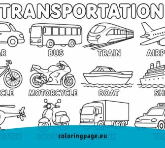 transportation coloring page
