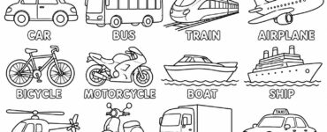 transportation coloring page