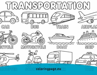 transportation coloring page