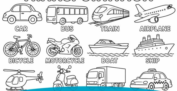 transportation coloring page