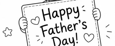 boy holding fathers fay sign
