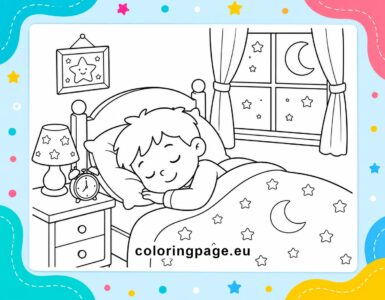 Child Sleeping coloring page 4 child sleeping