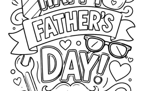 Father's Day Pop Art Coloring Page 4 fathers day pop art