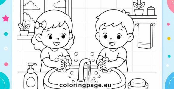 kids washing hands design
