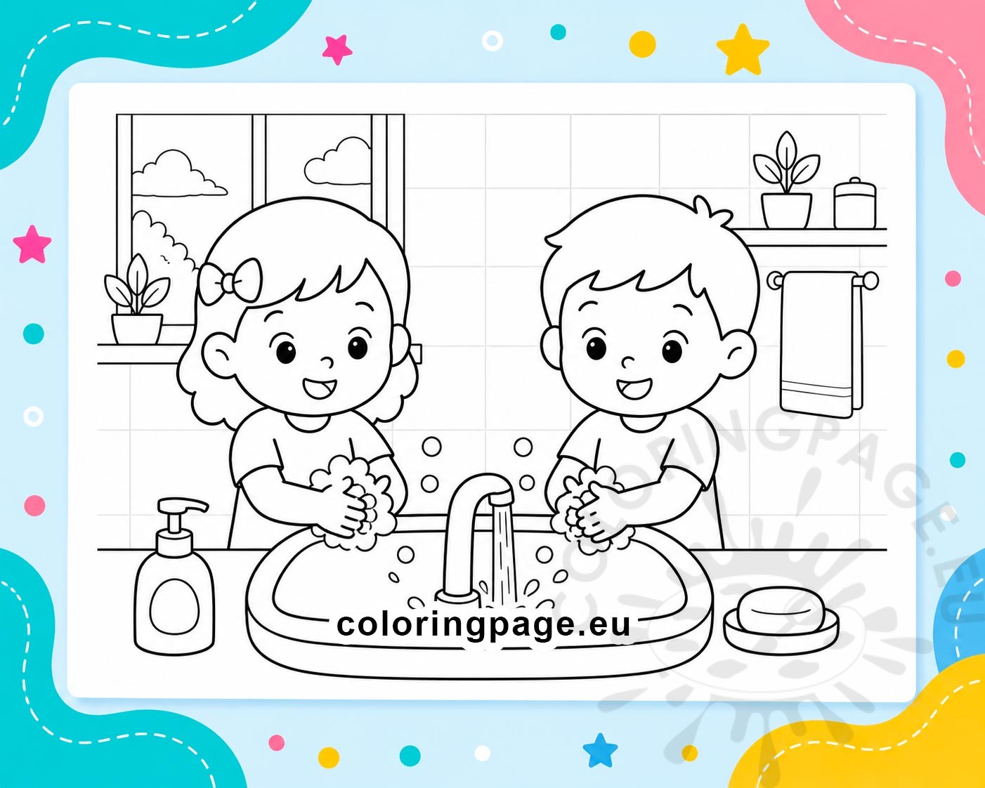 kids washing hands design