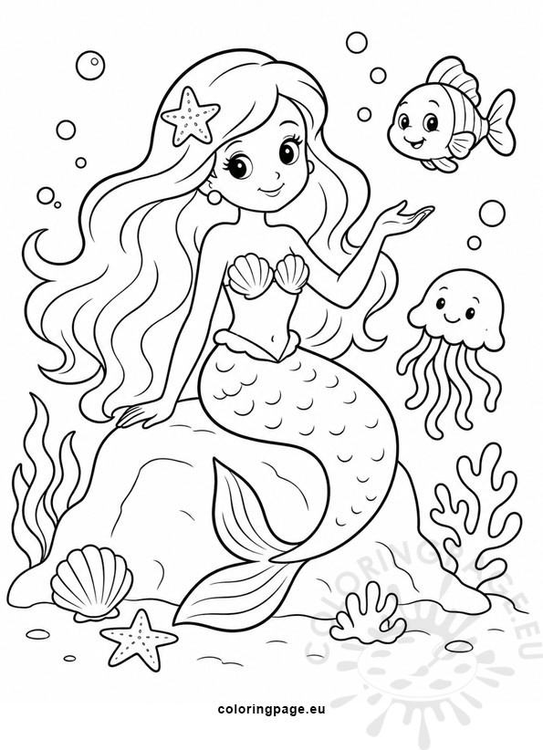 mermaid and friends