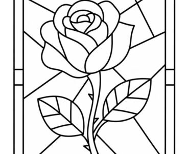 printable rose stained glass