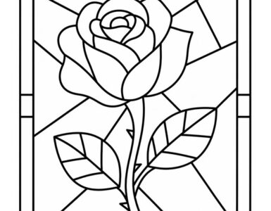 printable rose stained glass