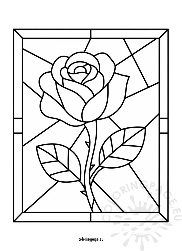 printable rose stained glass