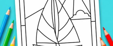 stained glass sailboat coloring page