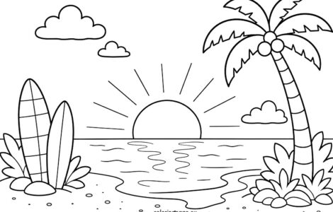 Sunset Beach 6 sunset beach coloring page