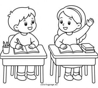 children sitting at desks
