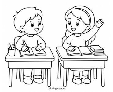 children sitting at desks