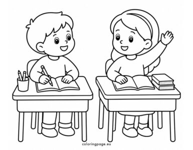 children sitting at desks