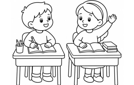 children sitting at desks