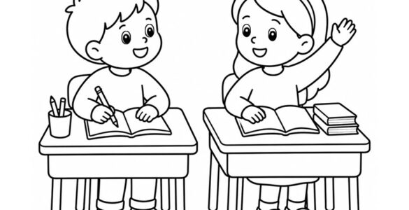 children sitting at desks