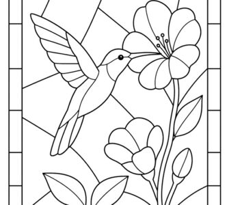 hummingbird stained glass