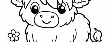 highland cow coloring page