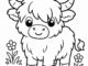 highland cow coloring page