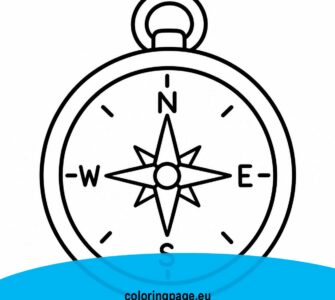 simple compass coloring page
