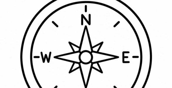 simple compass coloring page