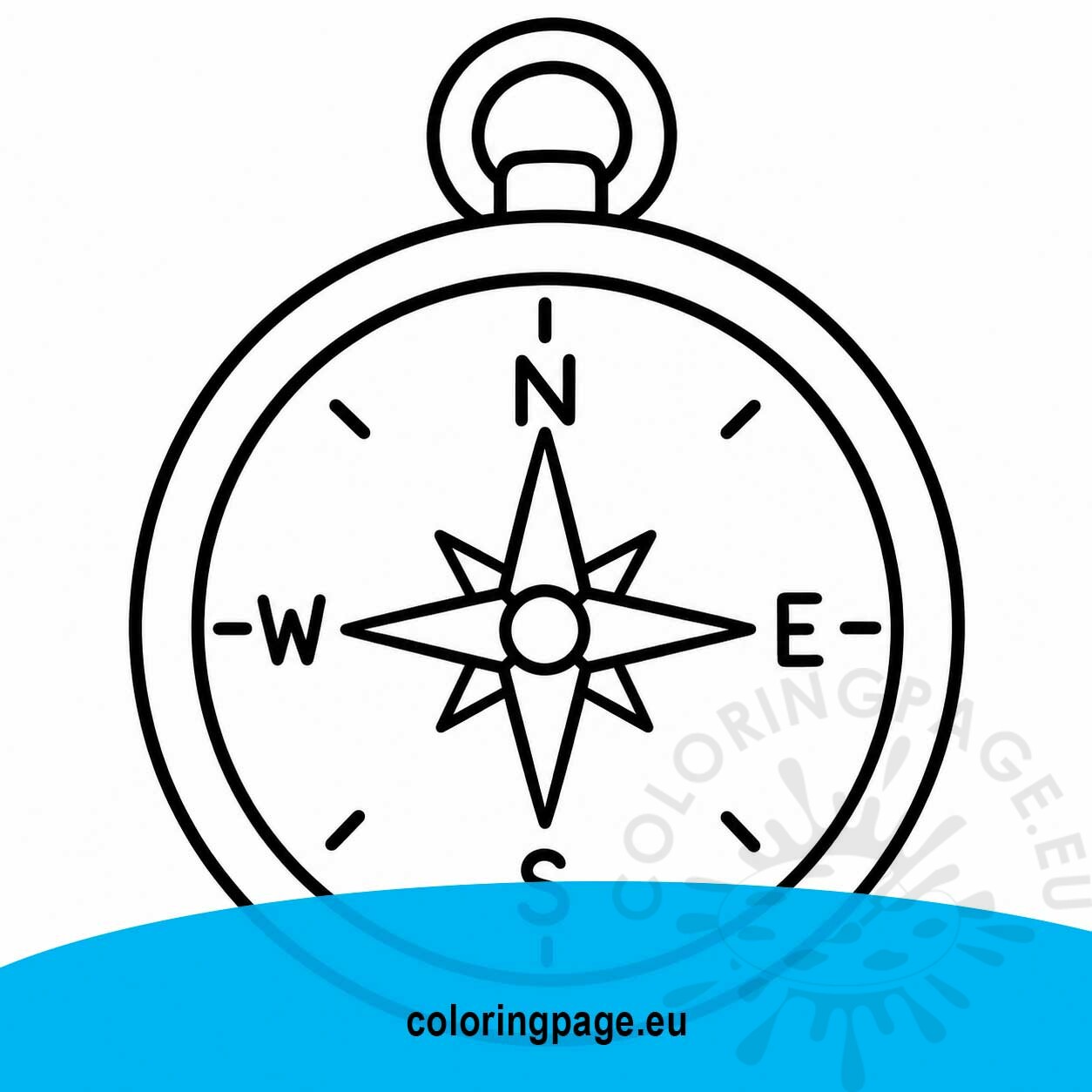 Compass Coloring Page 1 simple compass coloring page