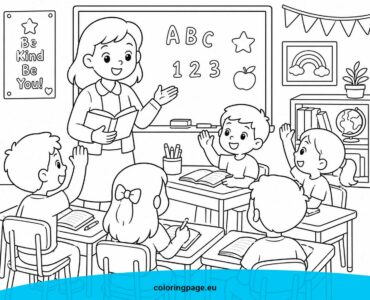 teacher and students printable