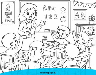 teacher and students printable