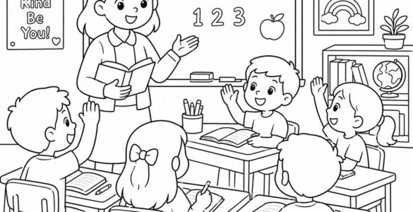 teacher and students printable