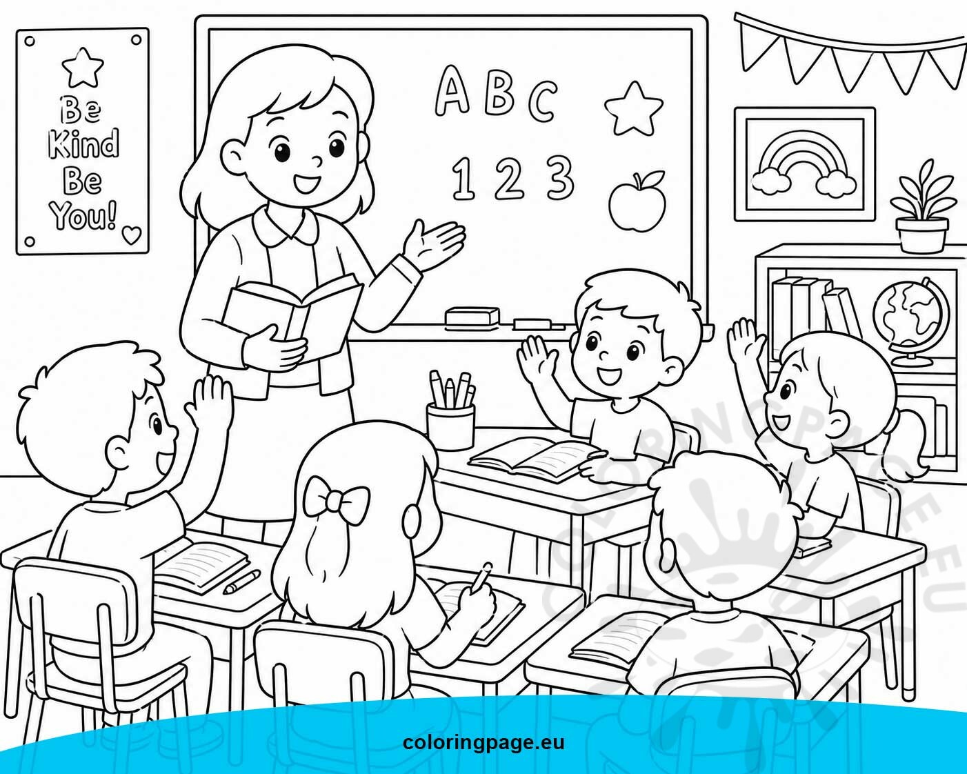 teacher and students printable