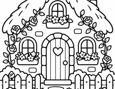 cottagecore coloring page