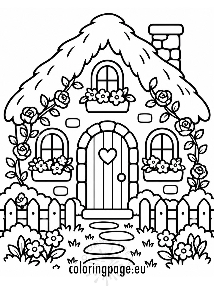 cottagecore coloring page