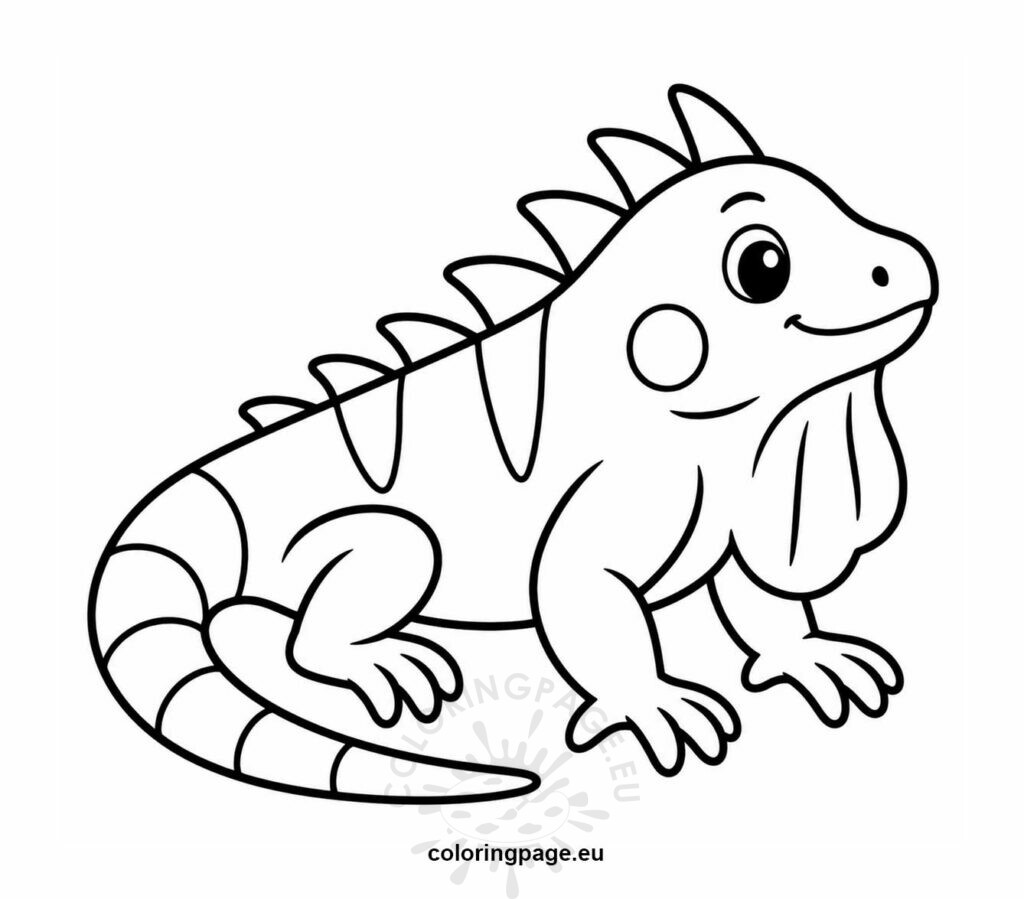 Iguana coloring page 1 iguana