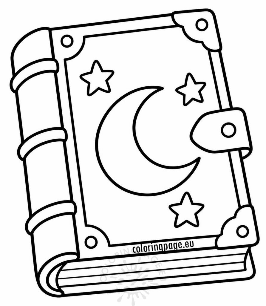 Magic spell book 1 Magic spell book coloring page