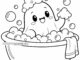 cute ghost in a bubble bath