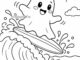 cute surfing ghost