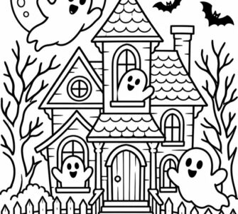 ghosts in a haunted house