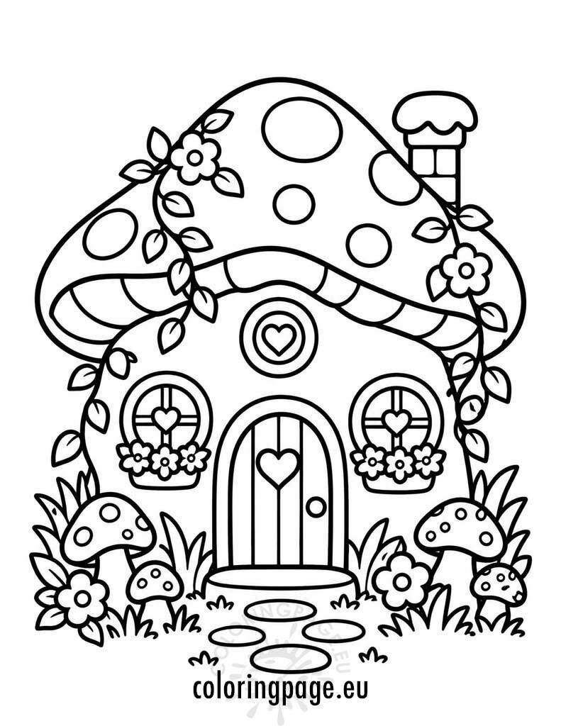 kawaii mushroom house