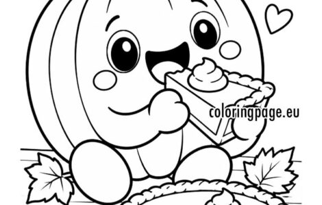 Pumpkin Eating a Slice of Pumpkin Pie 3 pumpkin eating pie
